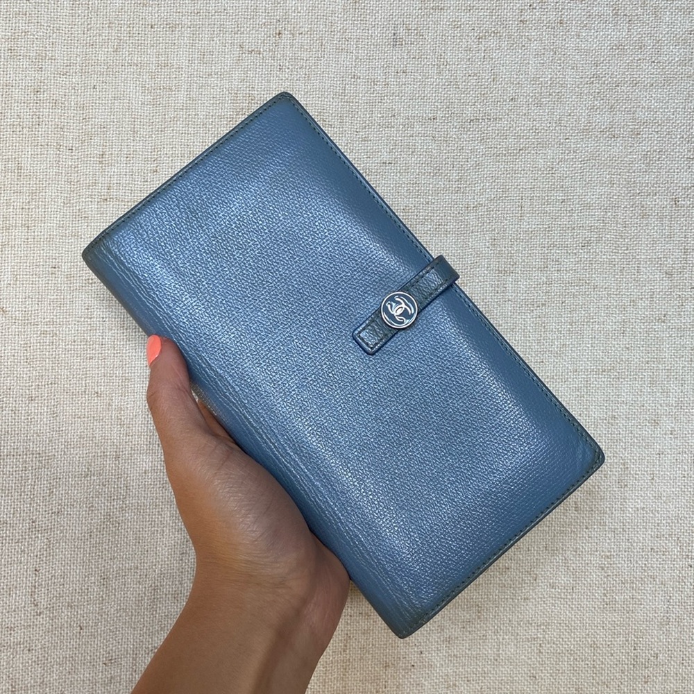 Chanel Periwinkle Blue Cocomark Snap Wallet